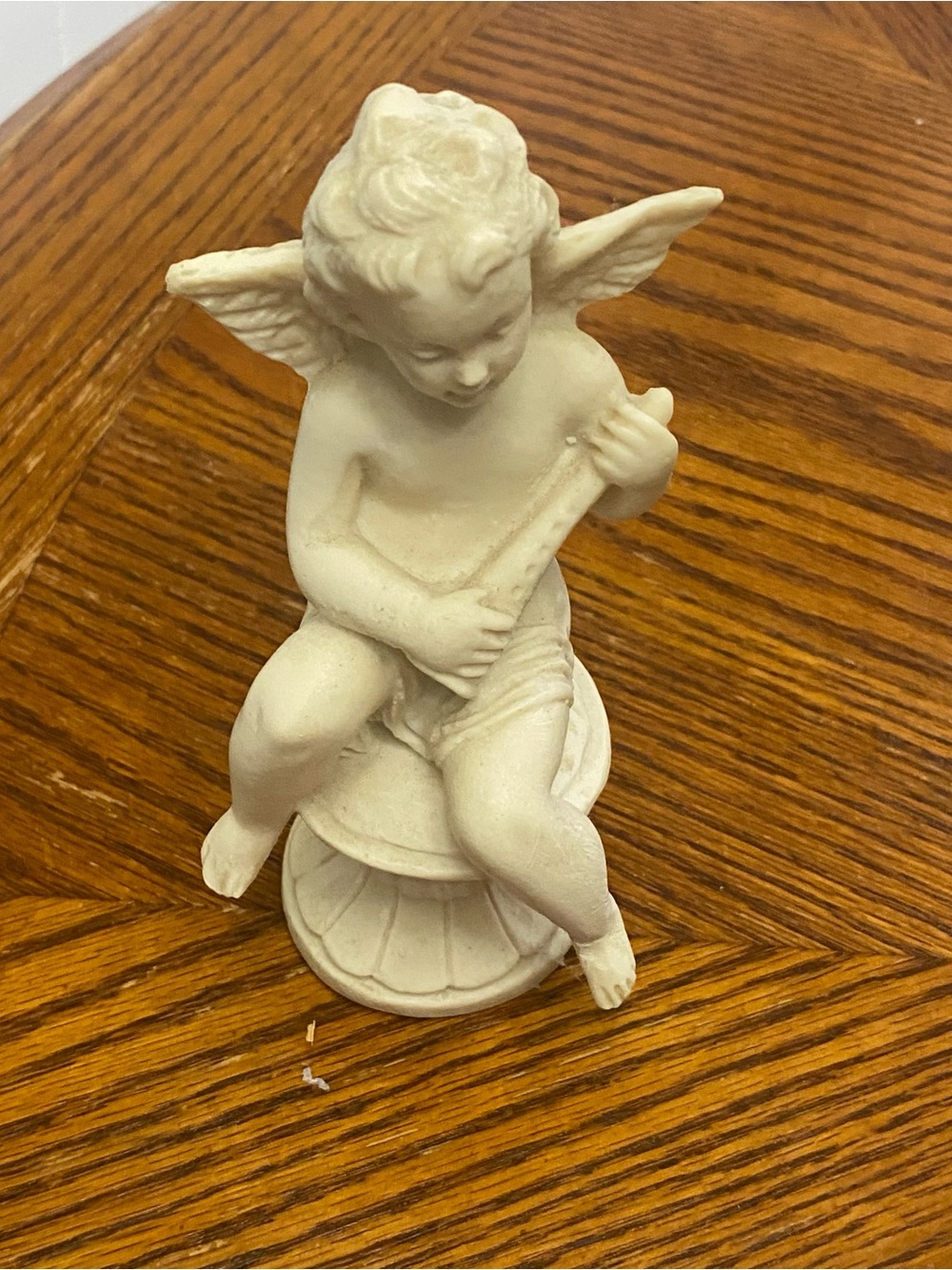 Unbranded Cream Cherub Musician Resin Figurine